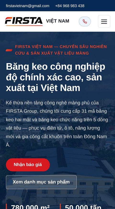FIRSTA 越南官网手机端真实截图